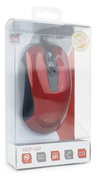 Компьютерная мышь Gembird MOP-400-R Красный