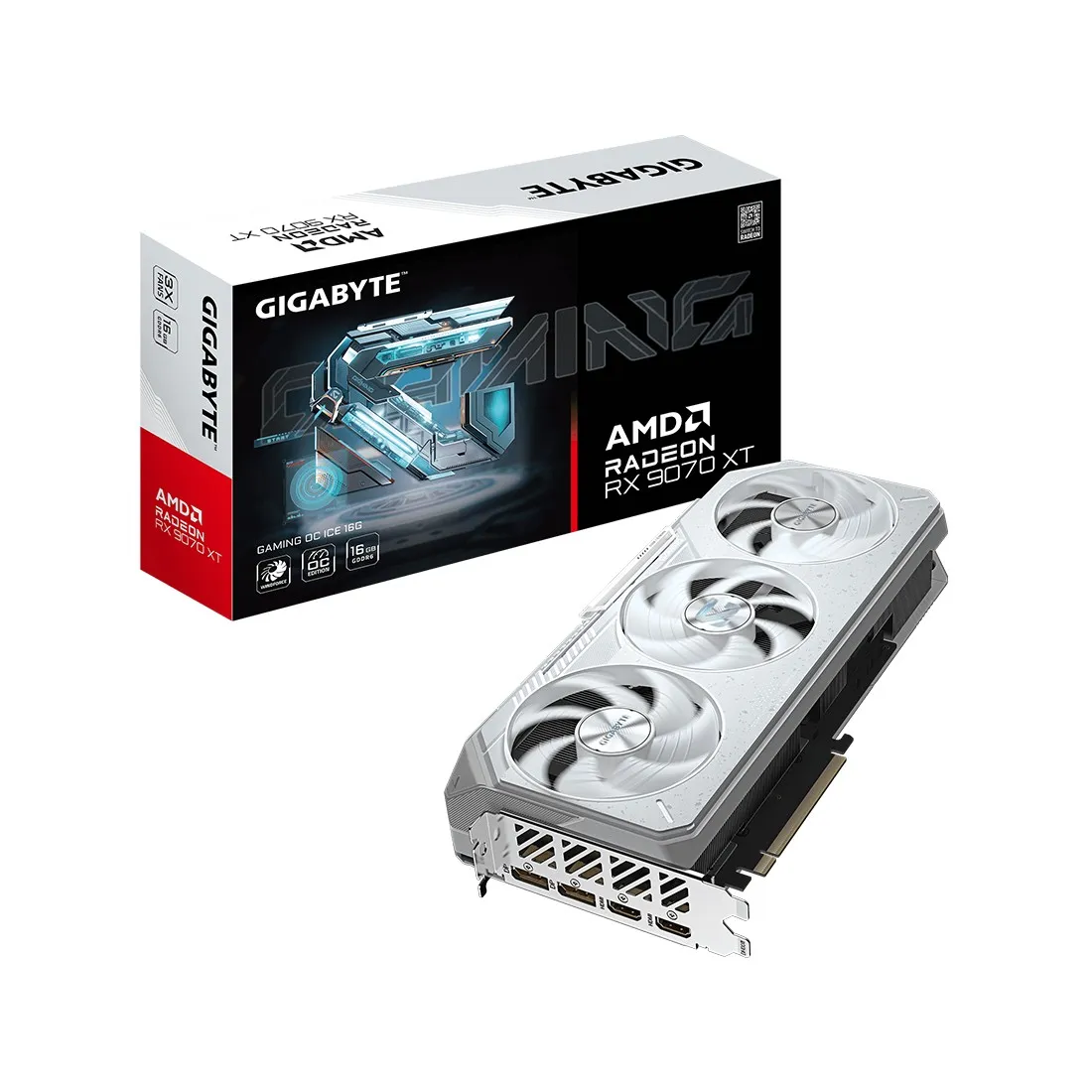 Видеокарта Gigabyte RX 9070 XT GAMING OC ICE 16G GV-R907XGAMINGOCICE-16GD