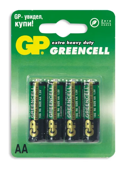 Элемент питания R06-AA GP Cолевые GREENCELL 15G-СR4