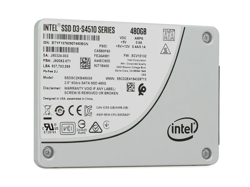 SSD накопитель 480 GB Intel D3-S4510 Series SSDSC2KB480G801