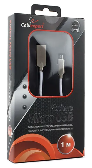 Кабель USB Type A-micro USB Cablexpert CC-P-mUSB02W-1M