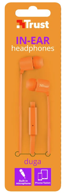 Наушники Trust Duga In-Ear Оранжевый-неон
