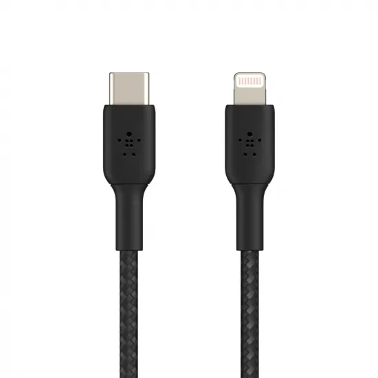 Кабель Belkin Lightning - USB-С, BRAIDED, 1m, black,