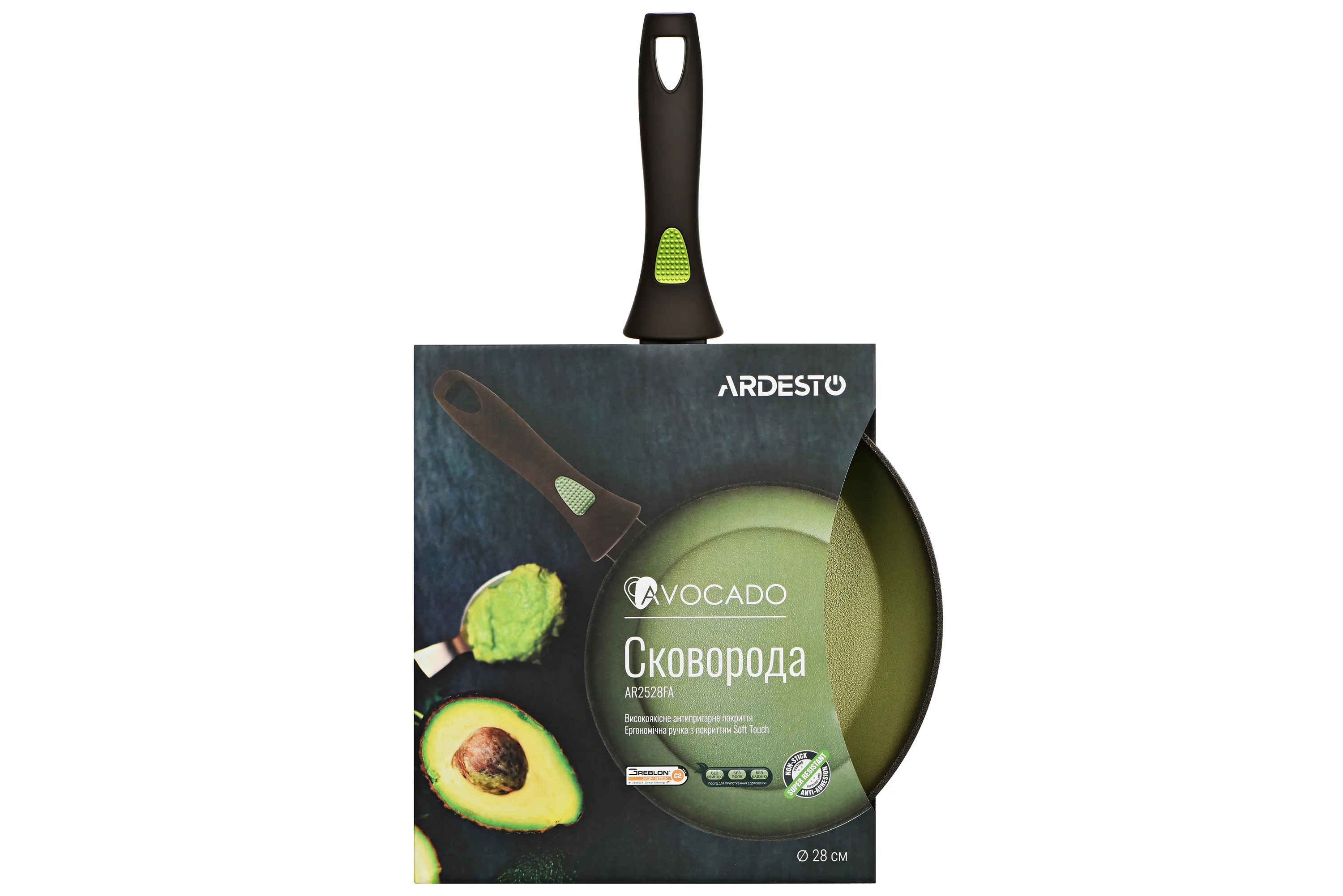 Сковорода Ardesto Avocado 28 см, зеленый, алюминий AR2528FA