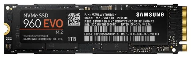 SSD накопитель M.2 1 TB Samsung 960 EVO MZ-V6E1T0BW