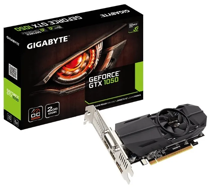 Видеокарта 2Gb Gigabyte GV-N1050OC-2GL