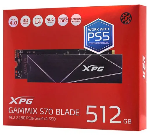 SSD накопитель 512 GB ADATA XPG GAMMIX S70 BLADE AGAMMIXS70B-512G-CS