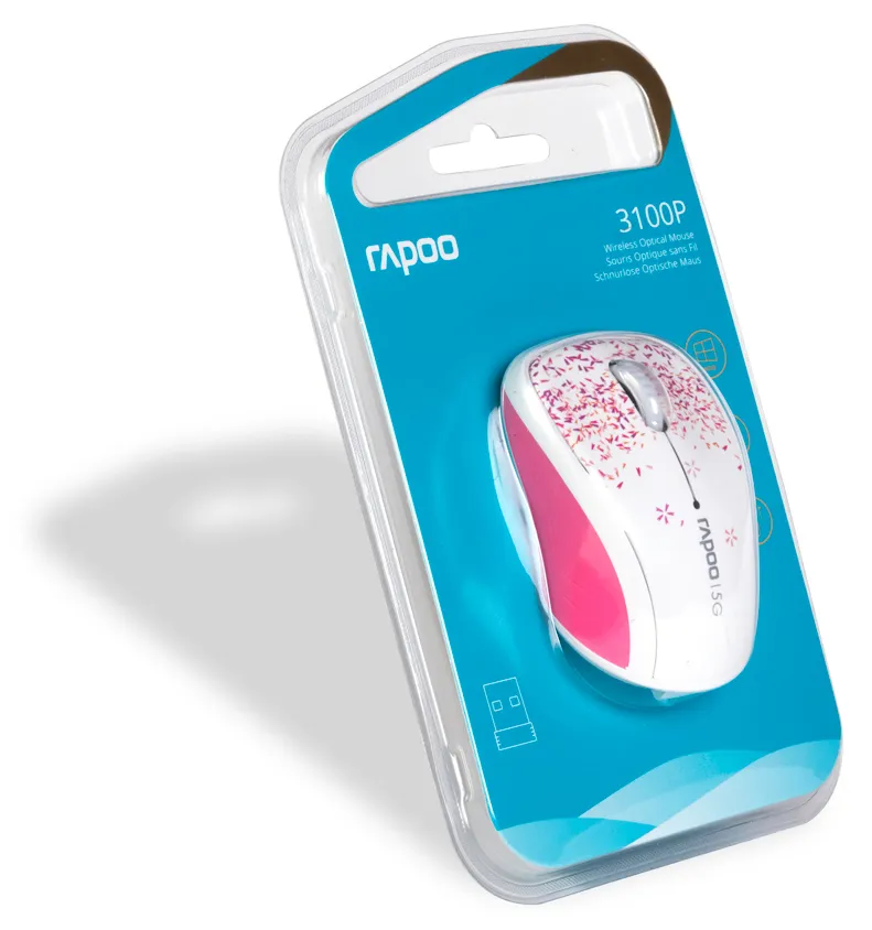 Компьютерная мышь беспроводная Rapoo 3100p Бело-розовый