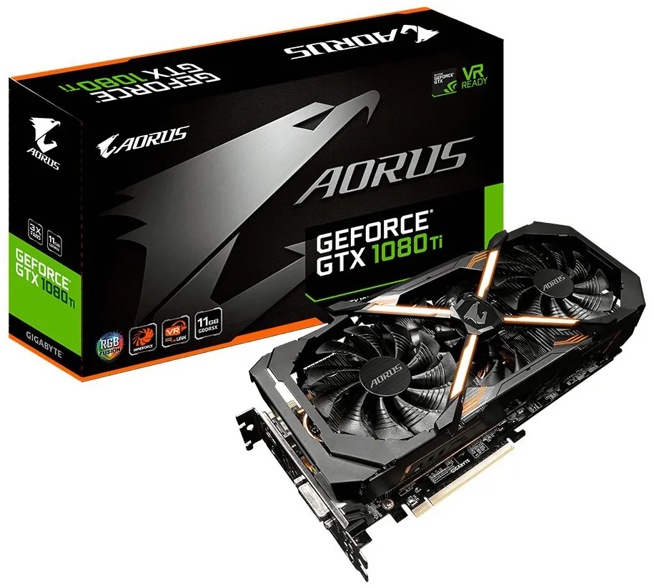 Видеокарта Gigabite GeForce GTX 1080 Ti GV-N108TAORUS-11GD 11GB AORUS