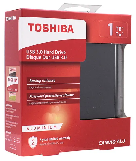 Внешний жесткий диск 1 TB Toshiba Canvio Alu HDTH310EK3AB