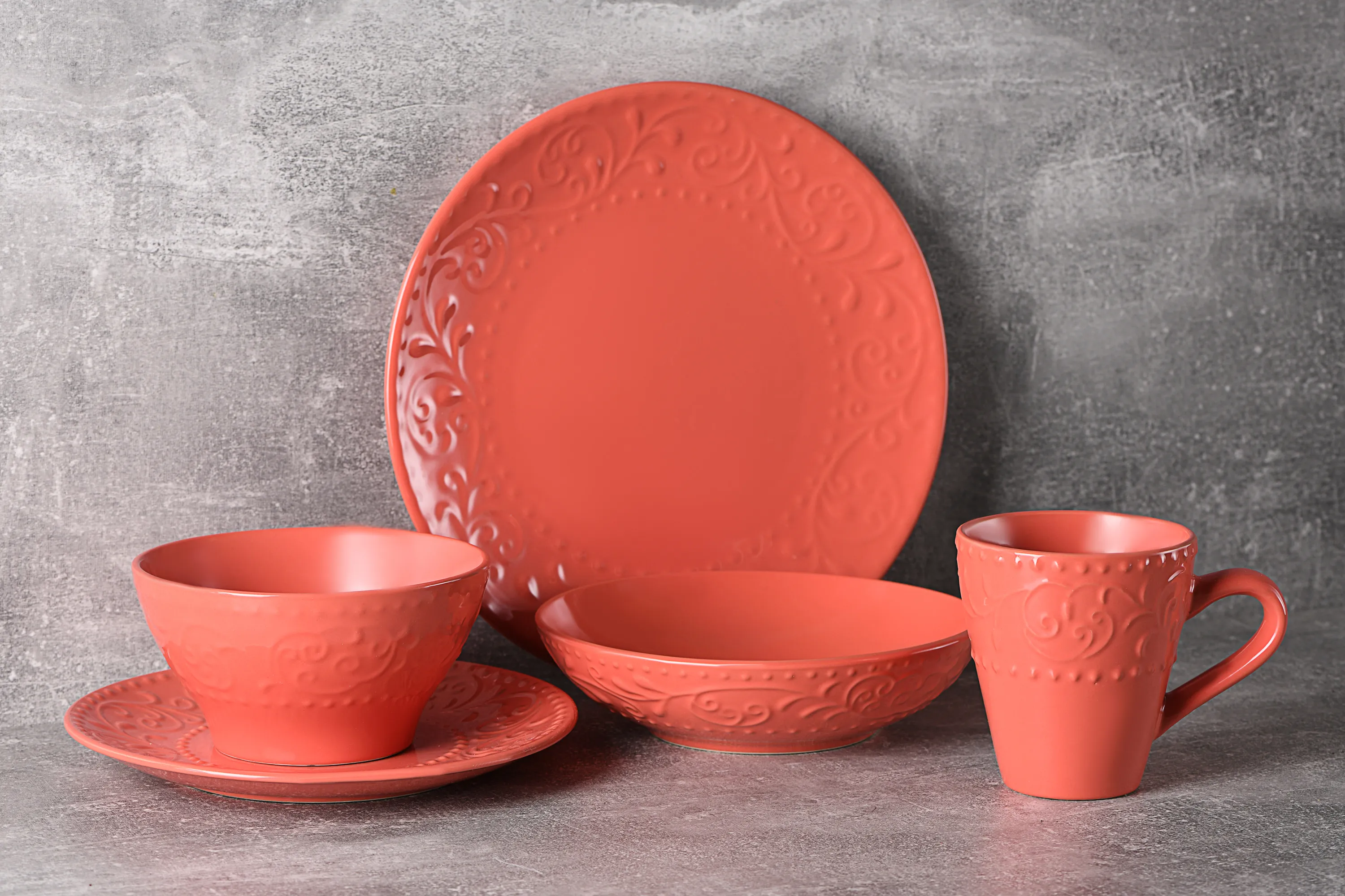 Тарелка десертная Ardesto Olbia, 19 см, Deep orange, керамика AR2919OC