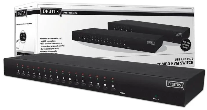 Уц. KVM switch D-Link KVM-450 16 PC ->1monitor