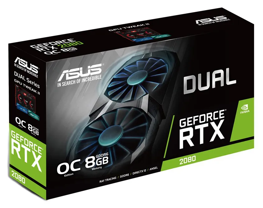 Видеокарта 8Gb Asus DUAL RTX 2080 DUAL-RTX2080-8G