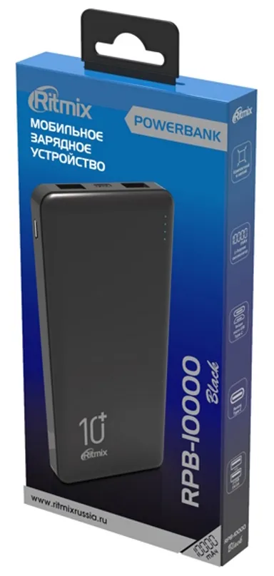 Внешний аккумулятор Ritmix RPB-10000 Черный
