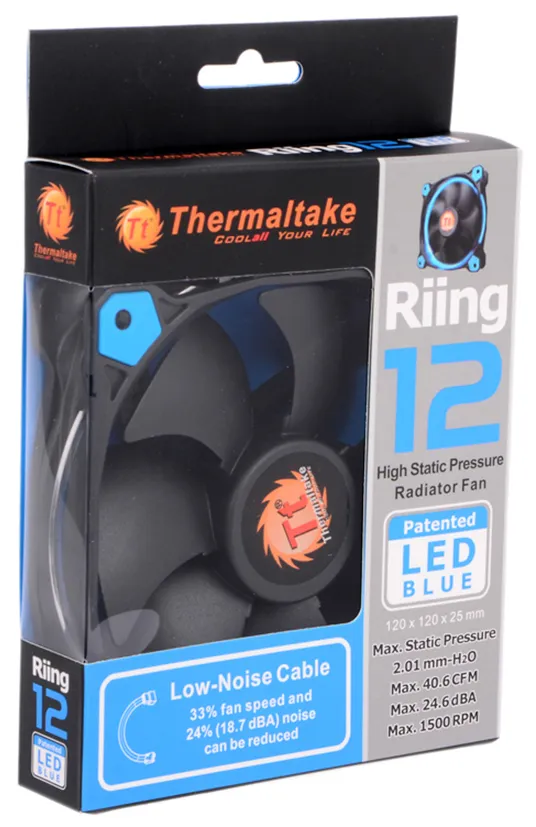 Кулер для кейса Thermaltake Riing 12 LED Blue CL-F038-PL12BU-A