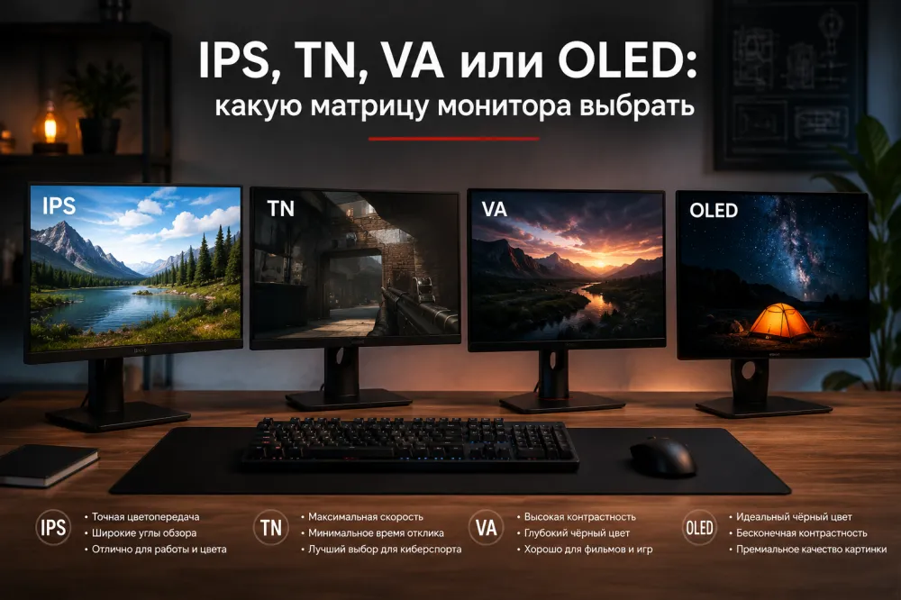 IPS, TN, VA или OLED: какую матрицу монитора выбрать