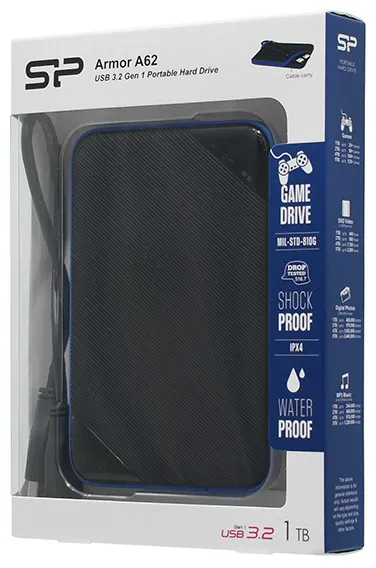 Внешний жесткий диск 1 TB Silicon Power A62 SP010TBPHD62SS3B Black-Blue