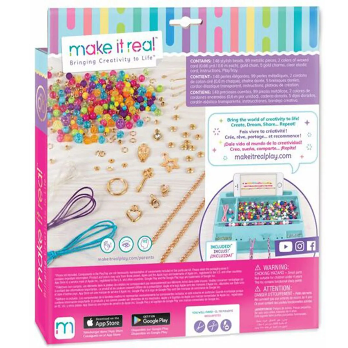 Набор для творчества Make It Real Набор для создания украшений Crystal Rainbow Jewelry
