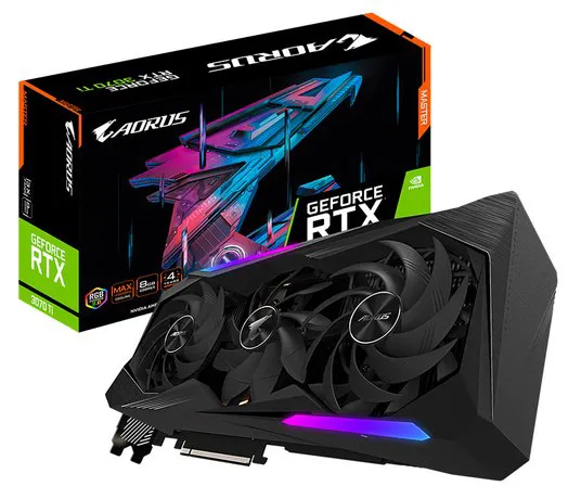 Видеокарта 8Gb Gigabyte RTX3070Ti AORUS MASTER 8G GV-N307TAORUS M-8GD