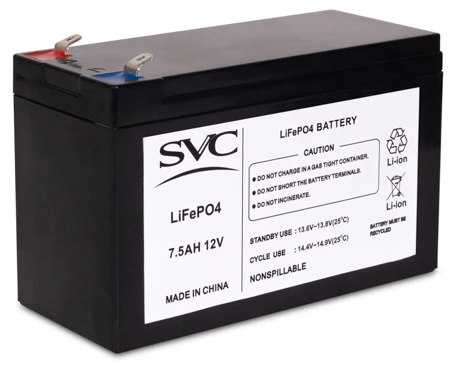 Батарея SVC LiFePO4 12В 7.5 Ач