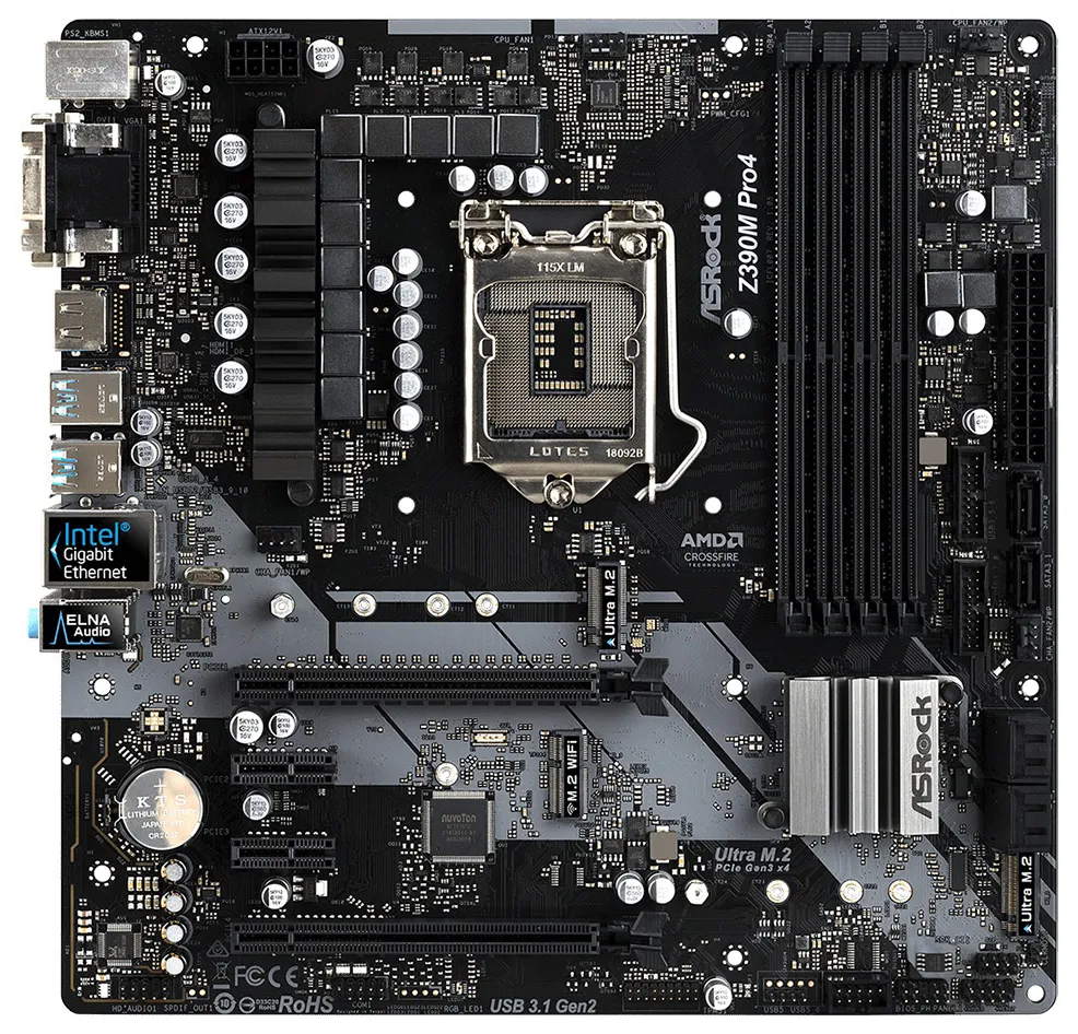 Материнская плата ASRock Z390M PRO 4