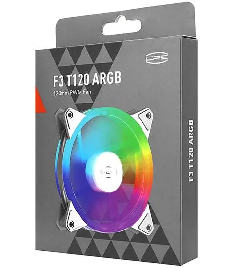 Кулер для кейса 12cm PCCooler F3 T120 ARGB WH