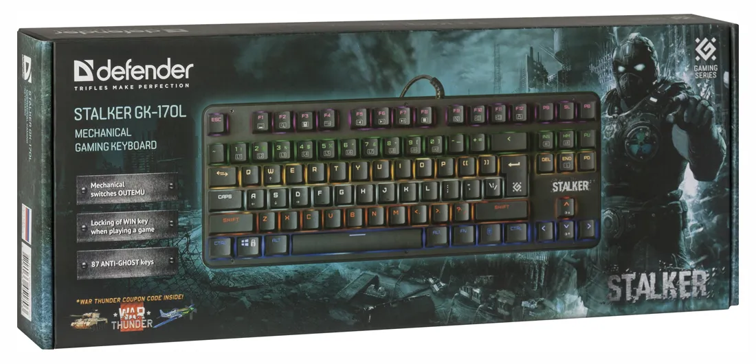 Клавиатура игровая механическая Defender Stalker GK-170L