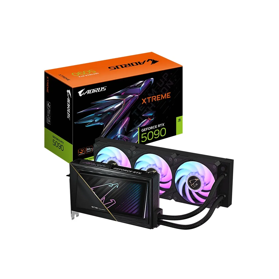 Видеокарта 32Gb Gigabyte  RTX5090 AORUS XTREME WATERFORCE 32G GV-N5090AORUSX W-32GD
