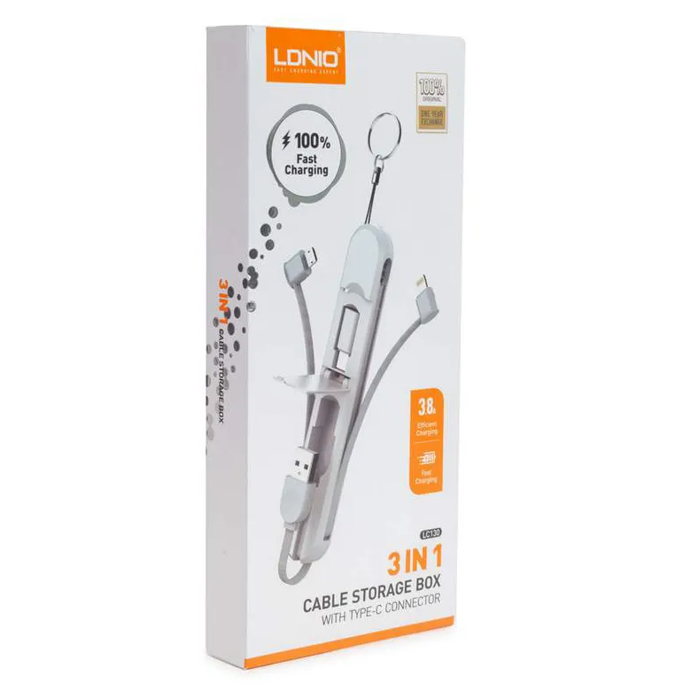 Кабель LDNIO 3 in 1 cable LC130 45cm Белый