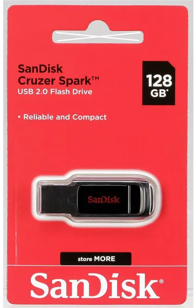 USB флешка 128 Гб SanDisk Cruzer Spark SDCZ61-128G-G35 black-red