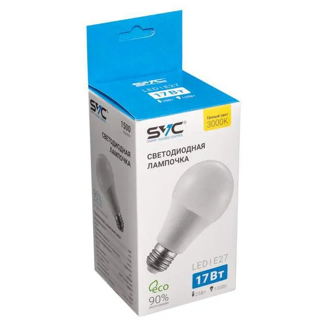LED Лампа SVC LED A70-17W-E27-3000K