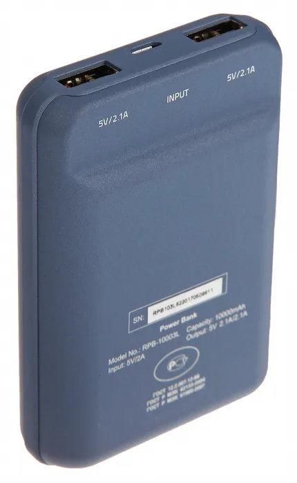 Внешний аккумулятор Ritmix RPB-10003L 10000 mAh smoky blue