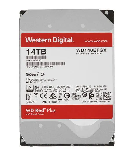Жесткий диск 14Tb Western Digital RED Plus WD140EFGX