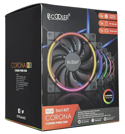 Комплект кулеров для корпуса PCCooler Corona FRGB 5 in 1