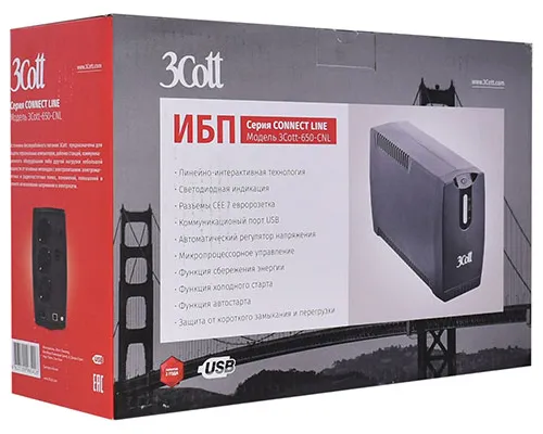 ИБП 3Cott 3Cott-650-CNL Connect line