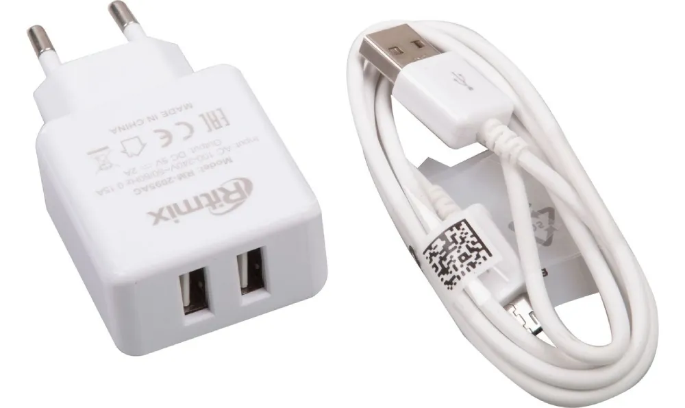 Зарядное устройство сетевое Ritmix RM-2095AC белый