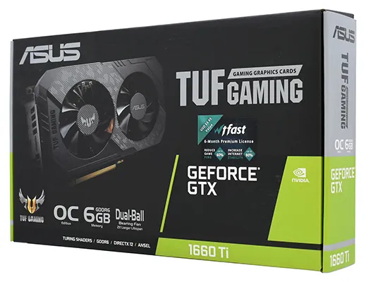 Видеокарта 6GB Asus GTX 1660 Ti TUF-GTX1660TI-O6G-GAMING