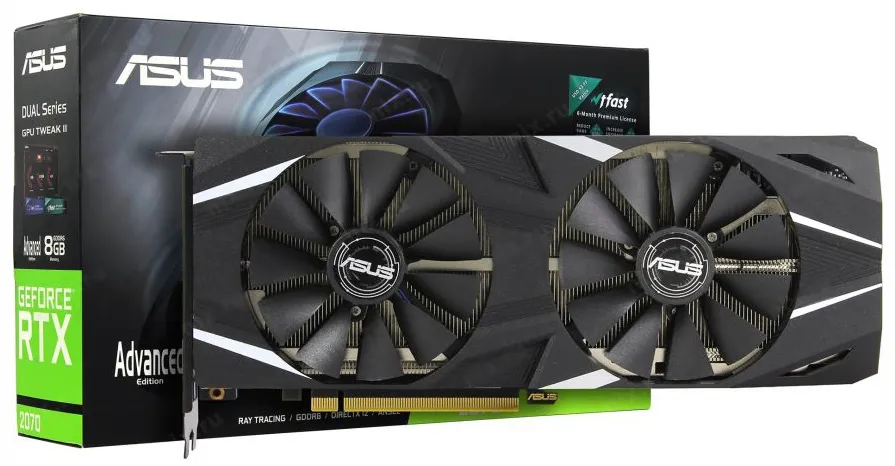 Видеокарта ASUS DUAL RTX 2070 DUAL-RTX2070-A8G