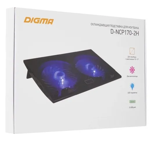 Подставка для ноутбука Digma D-NCP170-2H black