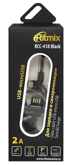 Кабель USB Type A-micro USB Ritmix RCC-418 Black