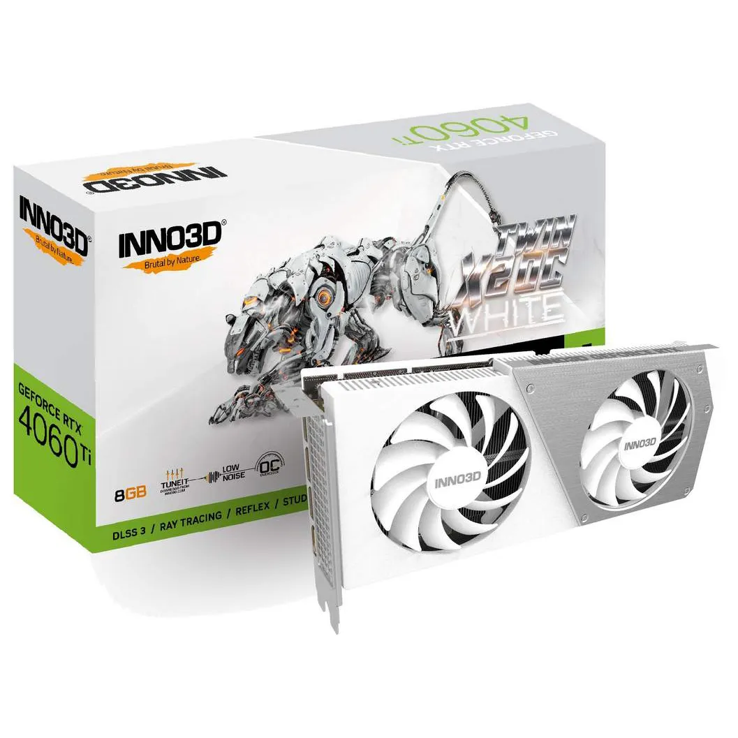 Видеокарта 8GB Inno3D RTX4060 Ti TWIN X2 OC WHITE N406T2-08D6X-171153W