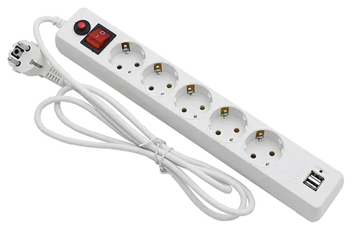 Сетевой фильтр Гарнизон EHW-6-USB 1.8м