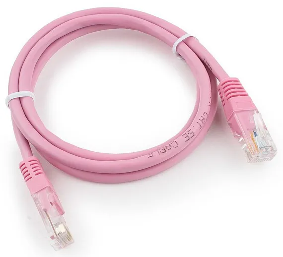 Патч корд UTP 5e-Cat 1 m Cablexpert PP12-1M/RO розовый