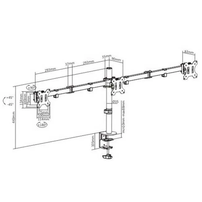 Настольный кронштейн Brateck LDT12-C034N