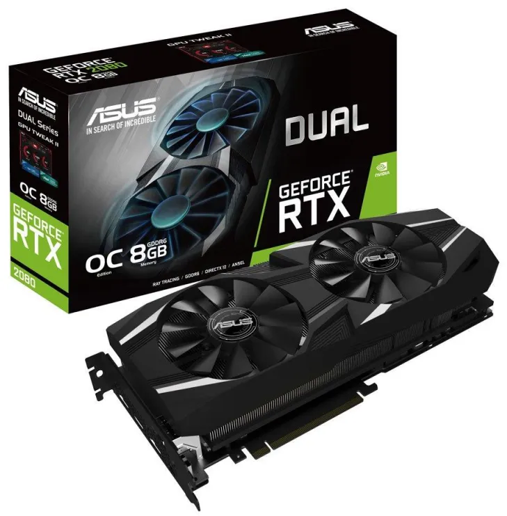 Видеокарта 8Gb ASUS DUAL RTX 2080 DUAL-RTX2080-O8G