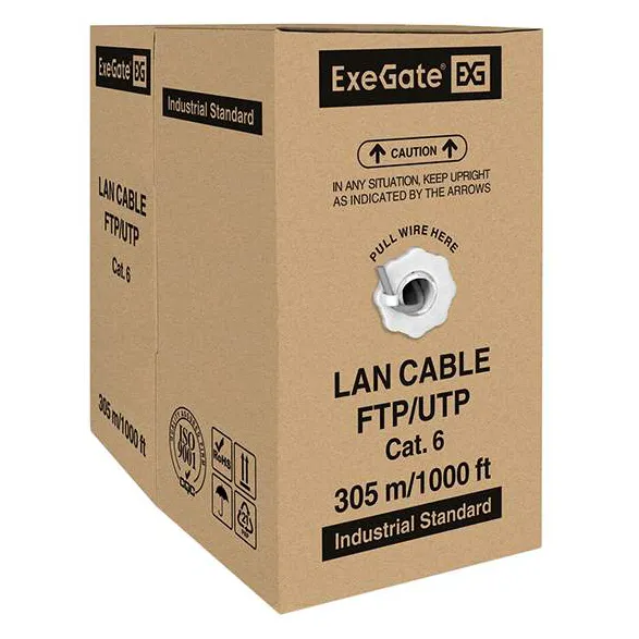 Кабель ExeGate UTP4-C6-CU-S23-IN-PVC-GY-305 бухта (~305м)
