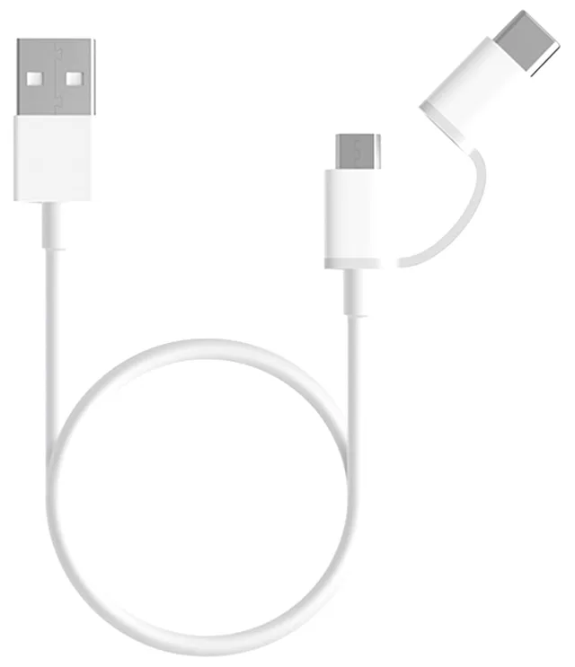 Интерфейсный кабель Xiaomi 30cm MICRO USB and Type-C Белый