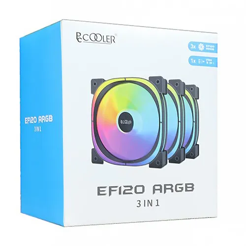 Кулера для корпуса PCCOOLER EF120 ARGB BK 3 IN 1