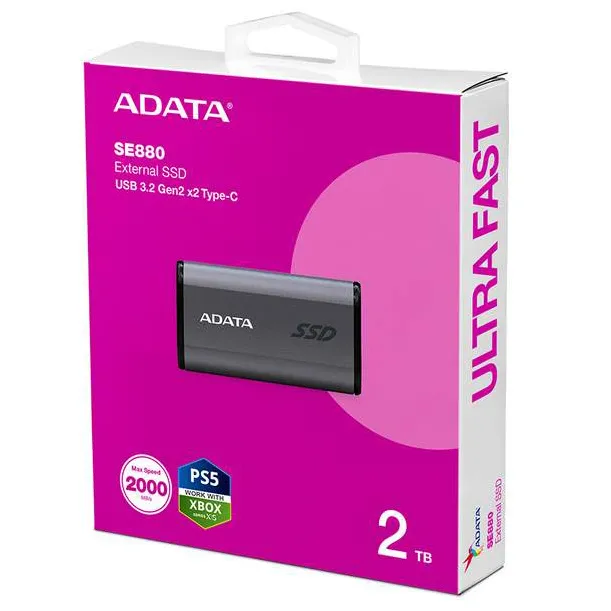 Внешний SSD диск ADATA SE880 2TB Серый