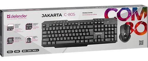 Клавиатура + мышь Defender JAKARTA C-805 RU Black